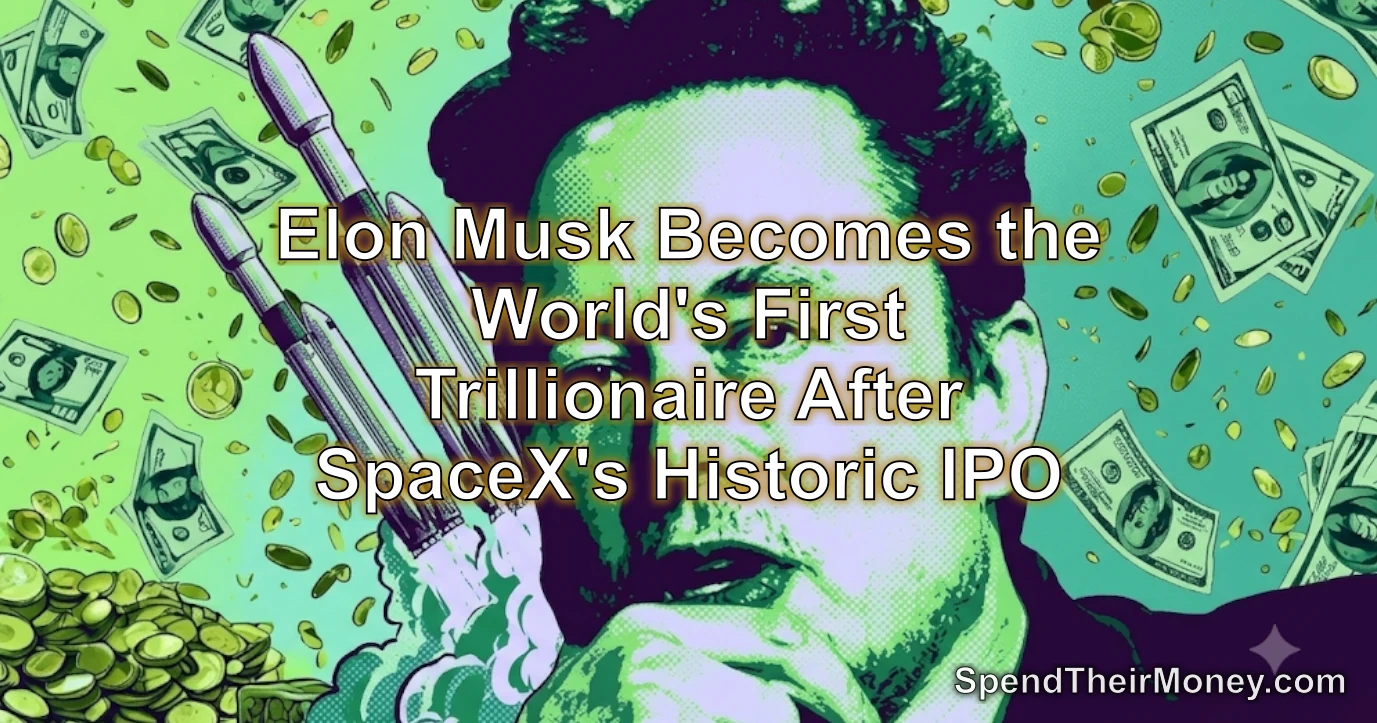 Elon Musk becomes the world's first trillionaire after SpaceX's historic IPO.